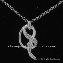 Fashion Micro cubic zircon paved 925 silver pendant PSS-012